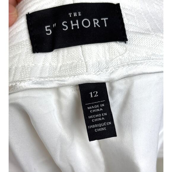 WHBM Women’s 12 White Diamond Pattern 5" Chino Shorts Summer Casual Dressy - Picture 5 of 9